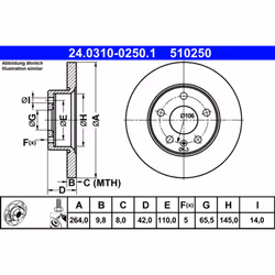 Disque de frein ATE Power Disc 24.0310-0250.1, 1 pièce