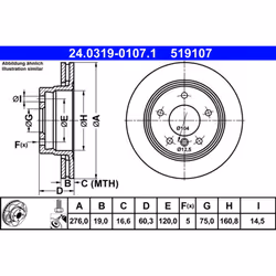 Disque de frein ATE Power Disc 24.0319-0107.1, 1 pièce