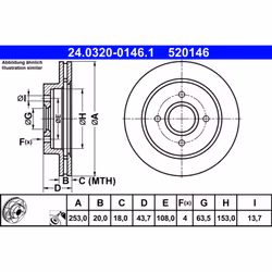 Disque de frein ATE Power Disc 24.0320-0146.1, 1 pièce