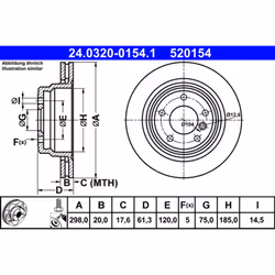 Disque de frein ATE Power Disc 24.0320-0154.1, 1 pièce