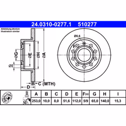 Disque de frein ATE Power Disc 24.0310-0277.1, 1 pièce
