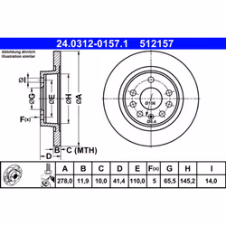 Disque de frein ATE Power Disc 24.0312-0157.1, 1 pièce