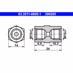 Adaptateur, conduite de frein ATE 03.3511-0800.1