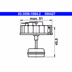 Bouchon, réservoir de liquide de frein ATE 03.3556-1094.2