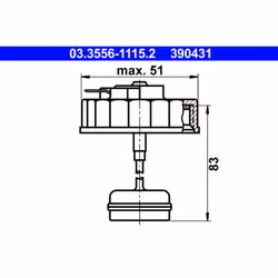 Bouchon, réservoir de liquide de frein ATE 03.3556-1115.2