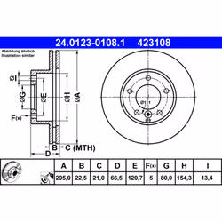 Disque de frein ATE 24.0123-0108.1 avant, ventilé, 1 pièce - Vue supplémentaire 3