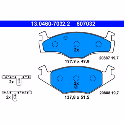 Jeu de plaquettes de frein ATE 13.0460-7032.2, avant
