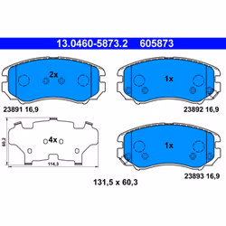 Jeu de plaquettes de frein ATE 13.0460-5873.2, avant