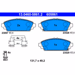 Jeu de plaquettes de frein ATE 13.0460-5861.2, avant