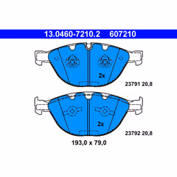 Jeu de plaquettes de frein ATE 13.0460-7210.2, avant