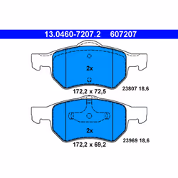 Jeu de plaquettes de frein ATE 13.0460-7207.2, avant
