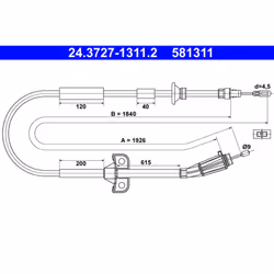Câble de frein à main ATE 24.3727-1311.2