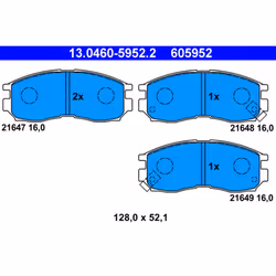 Jeu de plaquettes de frein ATE 13.0460-5952.2, avant