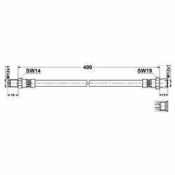 Flexible De Frein; ATE; 400 M12x1; pour MERCEDES-BENZ; 1472870131, 5177283501, 0004284235, A0004284235
