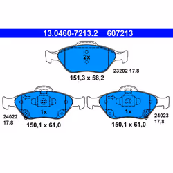 Jeu de plaquettes de frein ATE 13.0460-7213.2, avant
