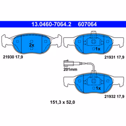 Jeu de plaquettes de frein ATE 13.0460-7064.2, avant