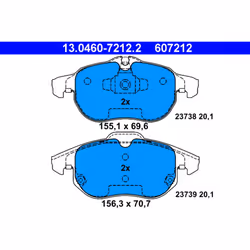 Jeu de plaquettes de frein ATE 13.0460-7212.2, avant