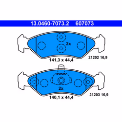 Jeu de plaquettes de frein ATE 13.0460-7073.2, avant