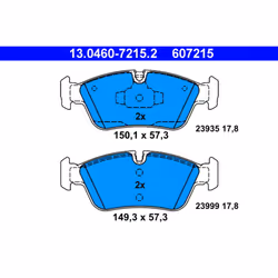 Jeu de plaquettes de frein ATE 13.0460-7215.2, avant