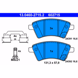 Jeu de plaquettes de frein ATE 13.0460-2715.2, avant