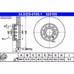 Disque de frein ATE Power Disc 24.0325-0105.1, 1 pièce