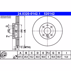 Disque de frein ATE Power Disc 24.0320-0142.1, 1 pièce