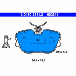 Jeu de plaquettes de frein ATE 13.0460-2811.2, avant