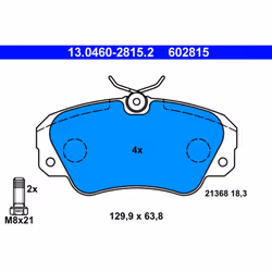 Jeu de plaquettes de frein ATE 13.0460-2815.2, avant