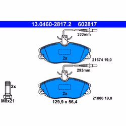 Jeu de plaquettes de frein ATE 13.0460-2817.2, avant