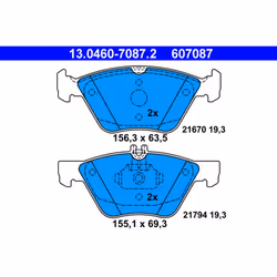 Jeu de plaquettes de frein ATE 13.0460-7087.2, avant