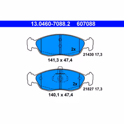 Jeu de plaquettes de frein ATE 13.0460-7088.2, avant