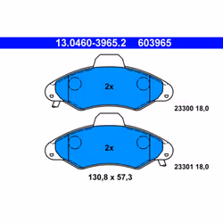 Jeu de plaquettes de frein ATE 13.0460-3965.2, avant