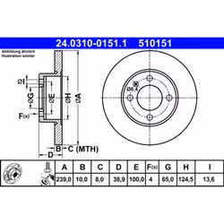 Disque de frein ATE Power Disc 24.0310-0151.1, 1 pièce