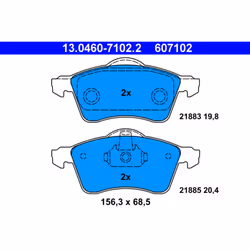 Jeu de plaquettes de frein ATE 13.0460-7102.2, avant