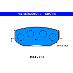 Jeu de plaquettes de frein ATE 13.0460-5966.2, avant