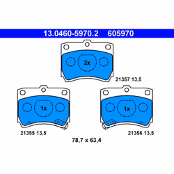 Jeu de plaquettes de frein ATE 13.0460-5970.2, avant