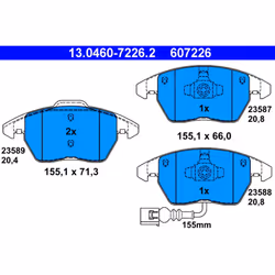 Jeu de plaquettes de frein ATE 13.0460-7226.2, avant