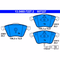 Jeu de plaquettes de frein ATE 13.0460-7227.2, avant