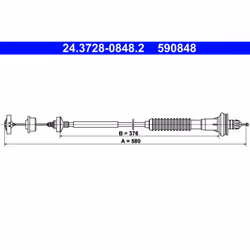 Tirette à câble, commande d'embrayage ATE 24.3728-0848.2