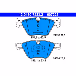 Jeu de plaquettes de frein ATE 13.0460-7223.2, avant