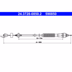 Tirette à câble, commande d'embrayage ATE 24.3728-0850.2 - Vue supplémentaire 6