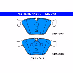 Jeu de plaquettes de frein ATE 13.0460-7238.2, avant
