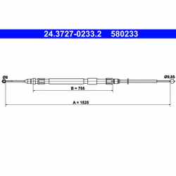 Câble de frein à main ATE 24.3727-0233.2