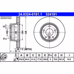 Disque de frein ATE Power Disc 24.0324-0181.1, 1 pièce