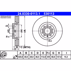 Disque de frein ATE Power Disc 24.0330-0113.1, 1 pièce