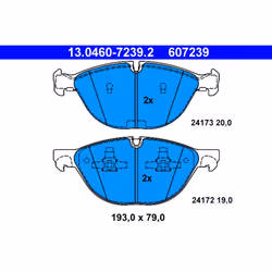 Jeu de plaquettes de frein ATE 13.0460-7239.2, avant