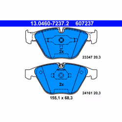 Jeu de plaquettes de frein ATE 13.0460-7237.2, avant
