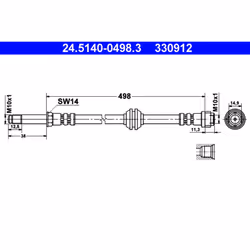 Flexible de frein ATE 24.5140-0498.3