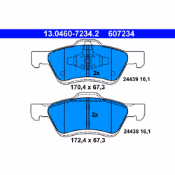 Jeu de plaquettes de frein ATE 13.0460-7234.2, avant