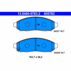Jeu de plaquettes de frein ATE 13.0460-5783.2, avant
